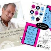 two leaflets relating to bowel cancer.