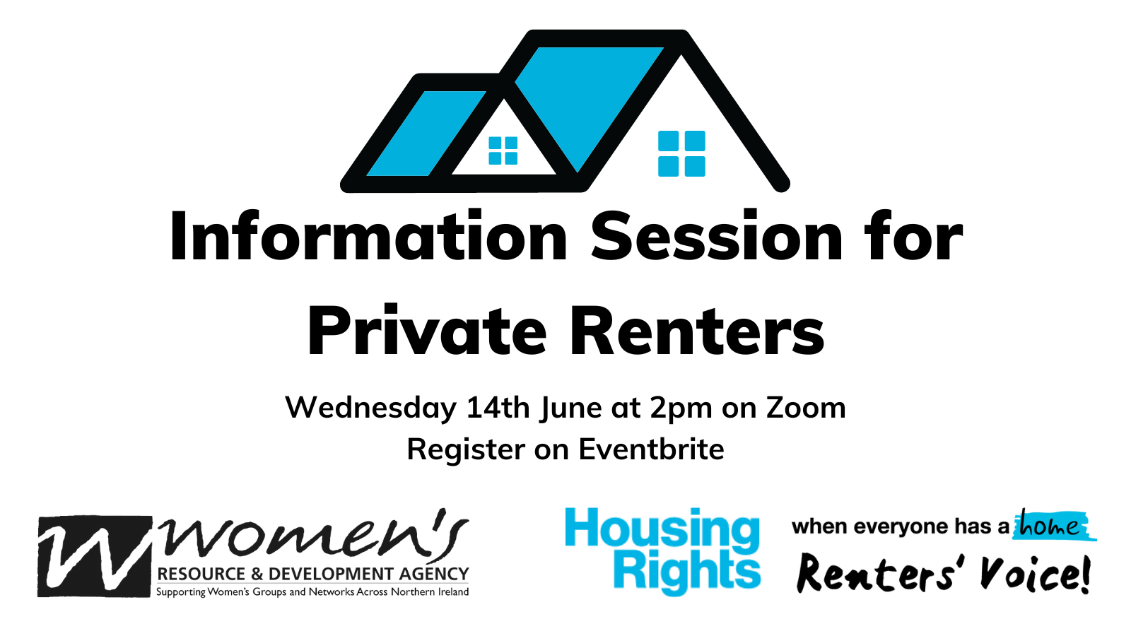 Information session for private renters. Wednesday 14th June on Zoom. Register on eventbrite.