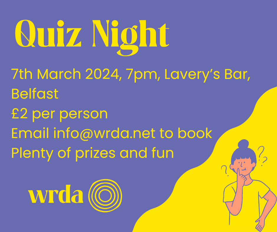 Quiz Night. 7th March, 7pm at Lavery's bar, Belfast.